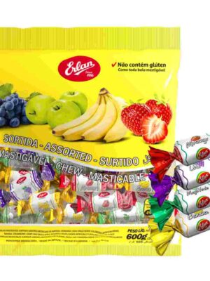 Bala mastigável frutas 70 g — Erlan